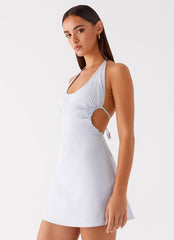 Albie Cotton Mini Dress - Cornflower Blue