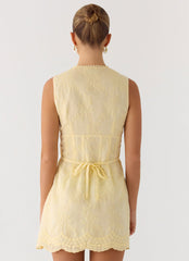 Burning Bright Mini Dress - Butter Yellow