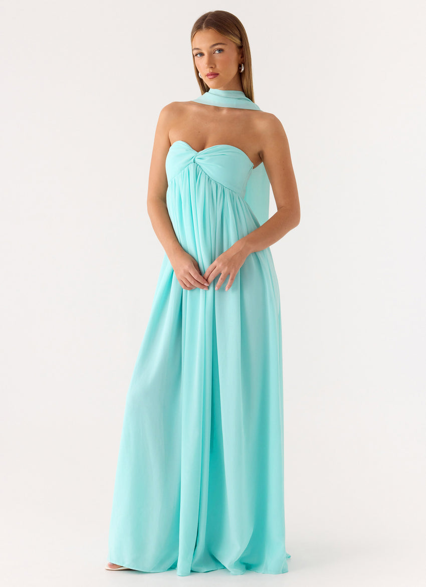 Celestino Scarf Maxi Dress - Aqua