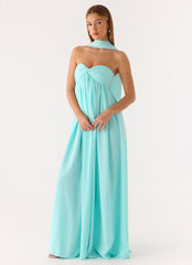 Celestino Scarf Maxi Dress - Aqua