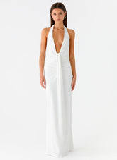 Cheyenne Halter Neck Maxi Dress - Ivory