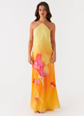 Chloe Maxi Dress - Orange Floral