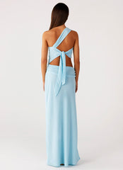 Cindelle One Shoulder Maxi Dress - Turquoise
