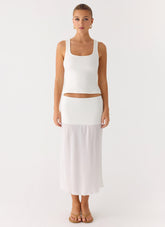 Connect My Heart Midi Skirt - White