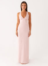 Desi Halterneck Maxi Dress - Pink