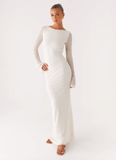 Ethereal Long Sleeve Maxi Dress - Ivory
