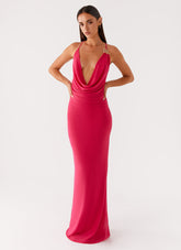Game Player Maxi Dress - Hot Pink