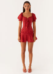 Hundred Percent Mini Skirt - Red