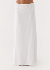 Jenna Crinkle Maxi Skirt - White