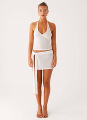 Kaila Sarong Mini Skirt - Ivory
