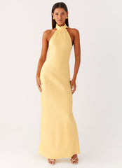 Keena Scarf Maxi Dress - Lemon