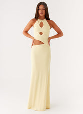 Lanah Cut Out Maxi Dress - Yellow