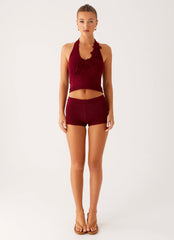 Miffy Mini Shorts - Maroon