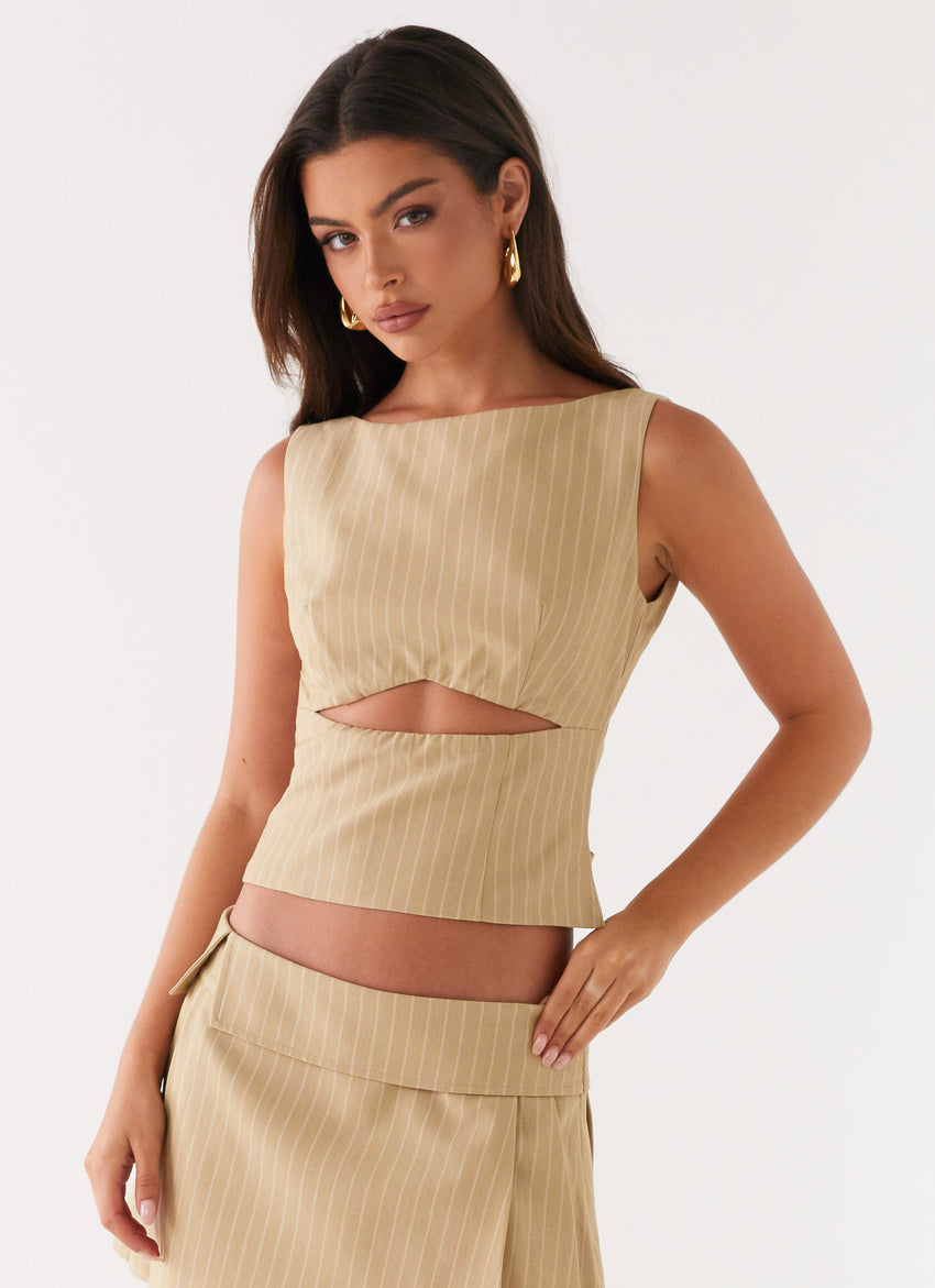 Miki Top - Beige Stripe