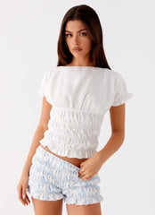 Natalia Ruched Top - Ivory