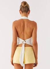 New Yorker Denim Mini Shorts - Yellow