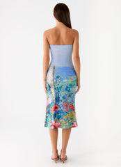 Niko Strapless Midi Dress - Spring Garden