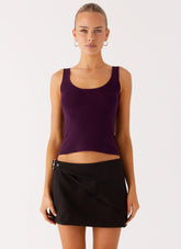 No Signal Knit Top - Plum