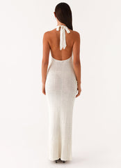 Novalee Flower Crochet Maxi Dress - Ivory