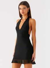 Odrella Sequin Mini Dress - Black