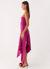 Ora Strapless Maxi Dress - Fuchsia