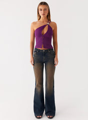Oregon Flared Denim Jeans - Dirty Black Wash