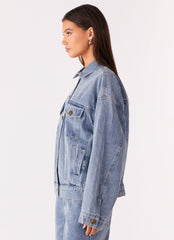 Orleans Oversized Denim Jacket - Blue