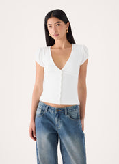 Panasi Button Up Top - White