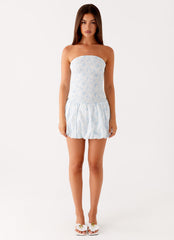 Panorama Mini Dress - Blue Floral