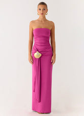Party After Party Shell Maxi Dress - Fuchsia