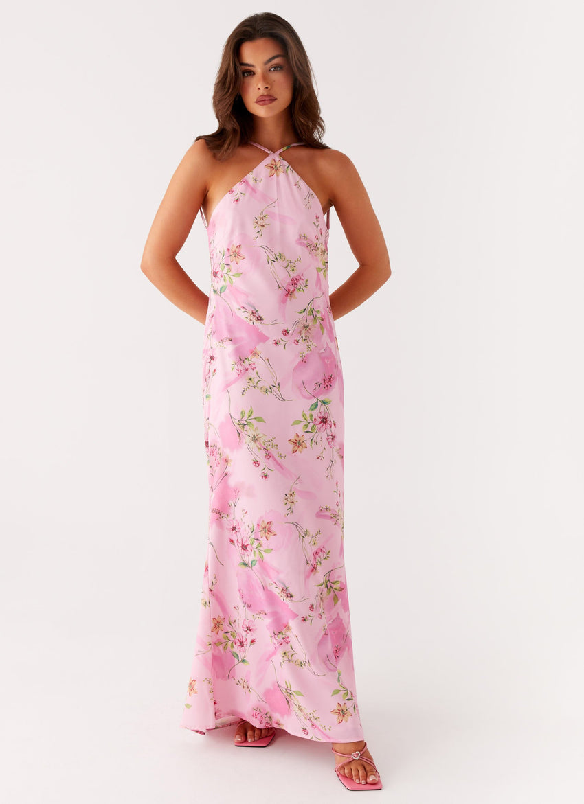 Pascal Maxi Dress - Pink Floral Print
