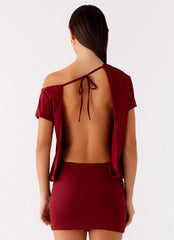 Paulie Mini Dress - Maroon