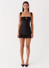Kamielle Frill Mini Dress - Black