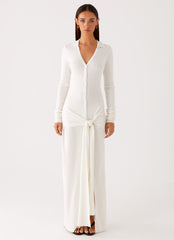 Sabetha Knit Maxi Dress - White