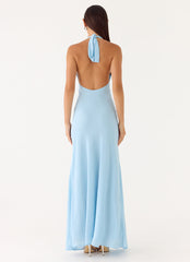 Sharpay Halter Maxi Dress - Pale Blue