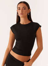 Shes A Lady Top - Black