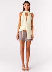Solari Scarf Top - Yellow