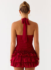 Someone Else Halter Top - Dark Cherry