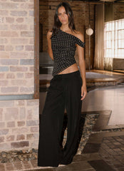 Stereotype One Shoulder Top - Black Polkadot