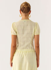 Sweet Lullaby Button Up Shirt - Lemon Yellow