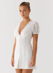 Sweet Lullaby Mini Dress - White