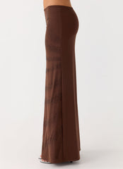 Sweet Sky Beaded Maxi Skirt - Chocolate