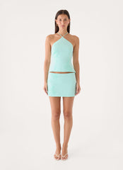 Sweet Tune Mini Skirt - Aqua