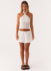 Sweet Dream Halterneck Top - White