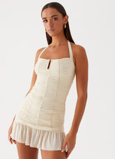 Toni Halter Mini Dress - Lemon