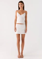 Under Heat Mini Skirt - White
