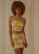 Living in the 90s Bustier Top - Retro Swirl