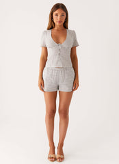 Adalina Shorts - Grey Check