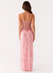 Akira Beaded Maxi Dress - Pink Orange