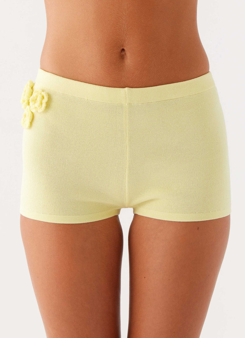 Aliah Knit Shorts - Yellow